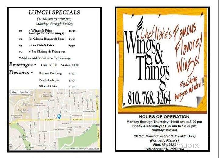 Chef Nate's Wings & Things - Flint, MI menu_pic