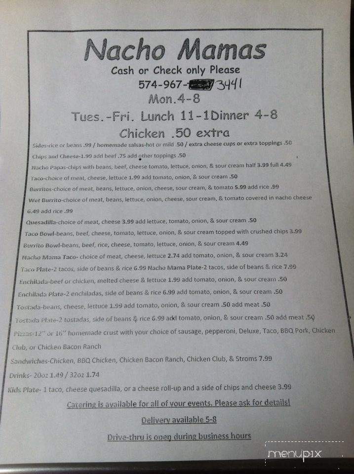 Nacho Mama's - Flora, IN menu_pic