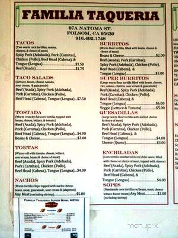 /380336642/Familia-Taqueria-Menu-Folsom-CA - Folsom, CA