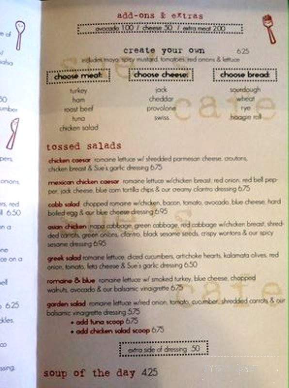 Sue's Cafe & Deli - Folsom, CA menu_pic