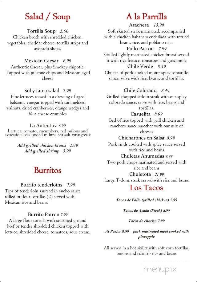 Patron Mexican Grill - Fort Smith, AR menu_pic