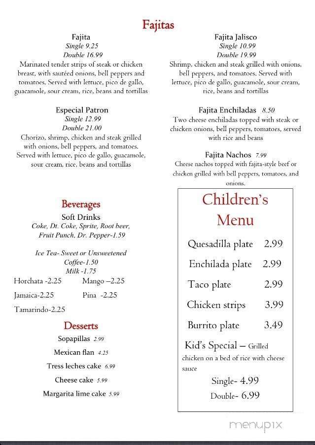 Patron Mexican Grill - Fort Smith, AR menu_pic