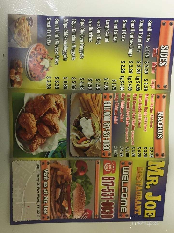 Mr Joe's Restaurant - Fort Worth, TX menu_pic