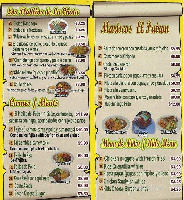 El Patron - Fort Worth, TX menu_pic
