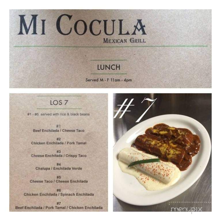 Mi Cocula Mexican Grill - Fort Worth, TX menu_pic