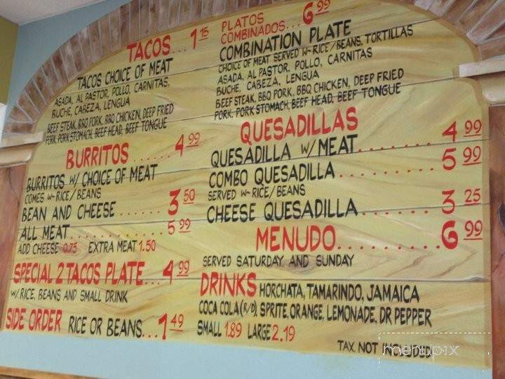 Tacos El Rancho - Fountain Valley, CA menu_pic