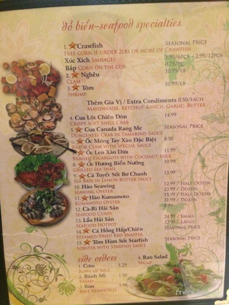 Starfish Restaurant - Fountain Valley, CA menu_pic