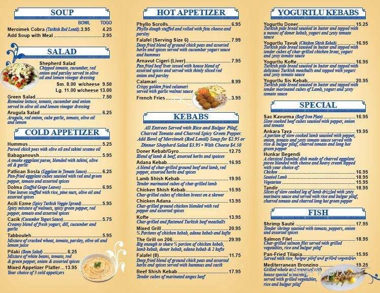 Grill on 206 - Frankford, NJ menu_pic