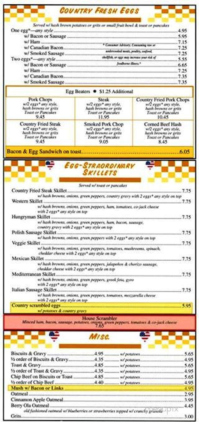 Blueberry Hill Pancake House - Frankfort, IN menu_pic