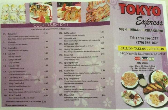 Tokyo Express - Franklin, KY menu_pic