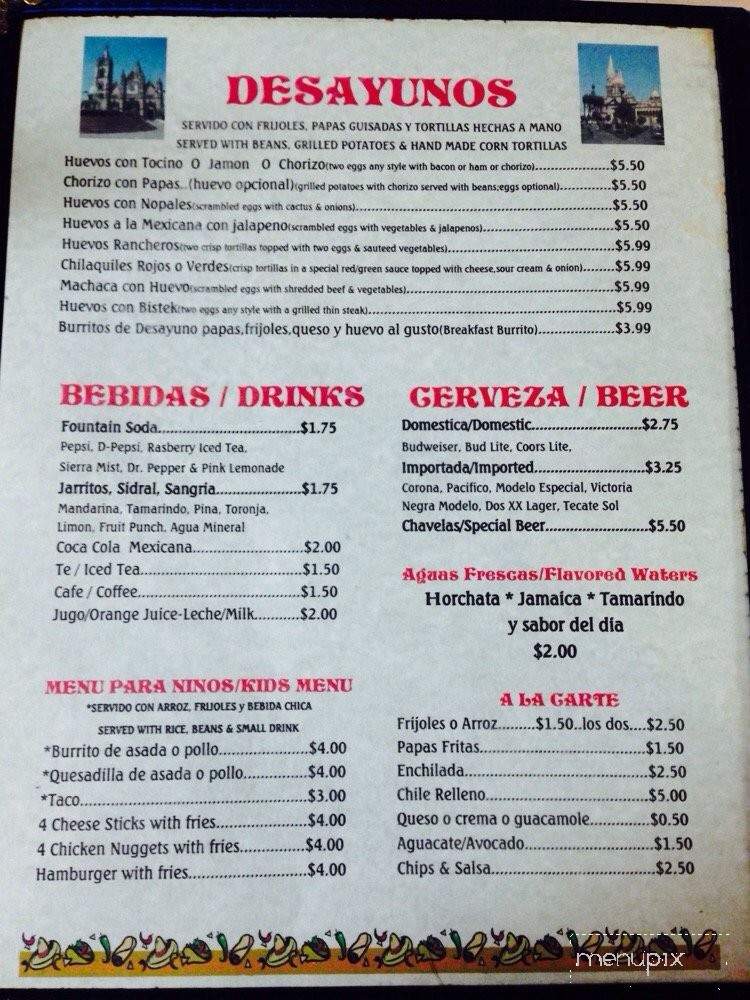 Zamora Taqueria - Fresno, CA menu_pic