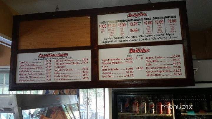 Zamora Taqueria - Fresno, CA menu_pic