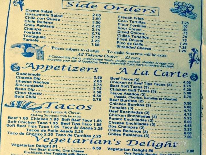 El Lobo Mexican Restaurant - Fuquay Varina, NC menu_pic