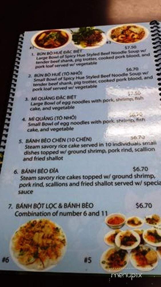Ben Ngu Restaurant - Garden Grove, CA menu_pic