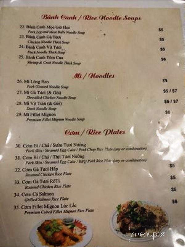 Cho Tam Bien - Garden Grove, CA menu_pic