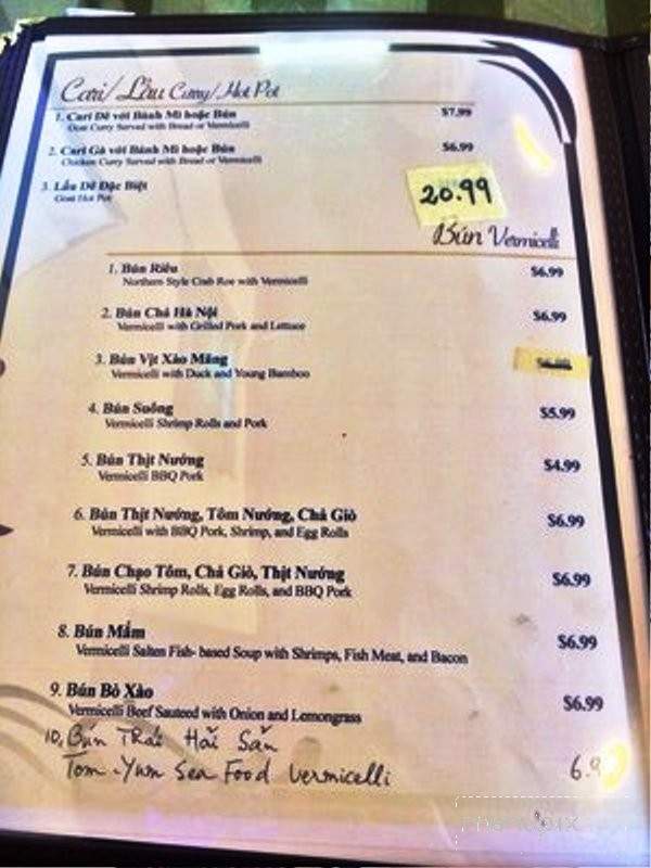 Khoi Hung Restaurant - Garden Grove, CA menu_pic