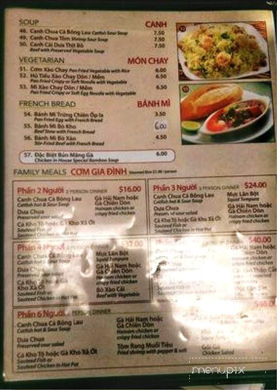 Pho Banh Michigan Che Cali - Garden Grove, CA menu_pic