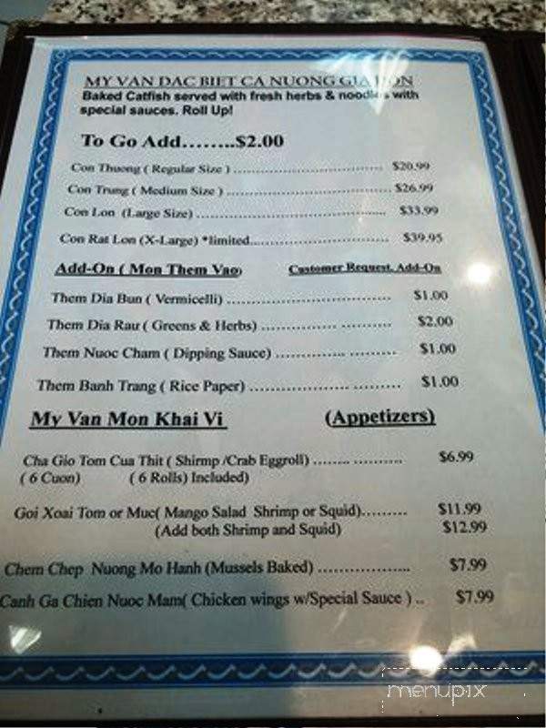 Quan Ca My Van - Garden Grove, CA menu_pic