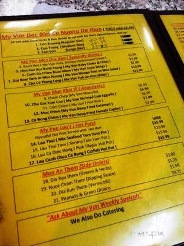 Quan Ca My Van - Garden Grove, CA menu_pic