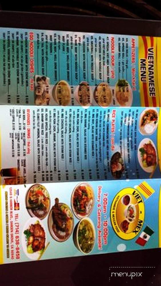 Vietmex Restaurant - Garden Grove, CA menu_pic