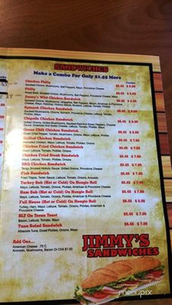 Jimmy's Big Burgers - Garland, TX menu_pic