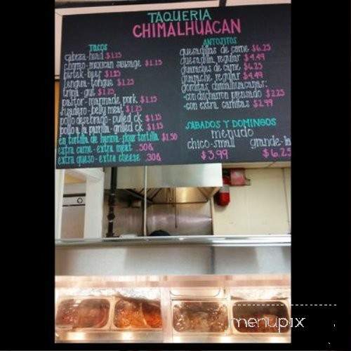 Taqueria Chimalhuacan - Garland, TX menu_pic