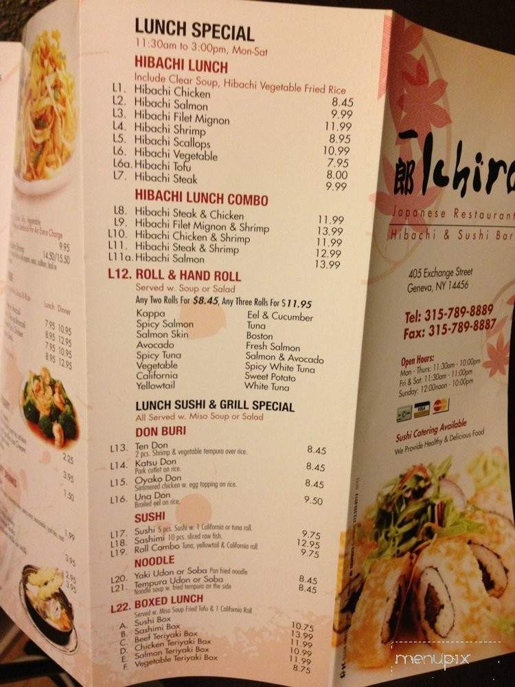 Ichiro Japanese Restaurant - Geneva, NY menu_pic