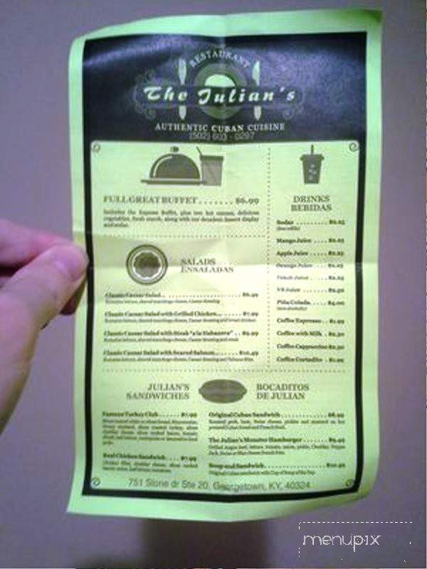 Julian's - Georgetown, KY menu_pic