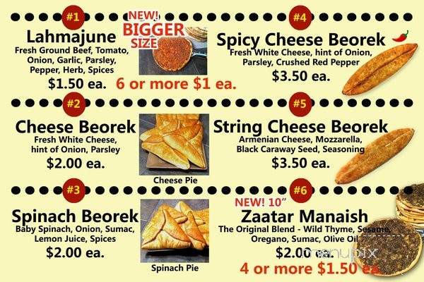 Lahmajune Factory - Glendale, CA menu_pic