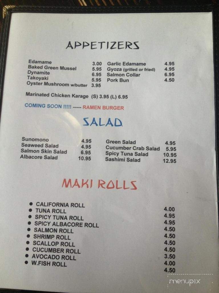 Kanpai Ramen - Glendale, CA menu_pic