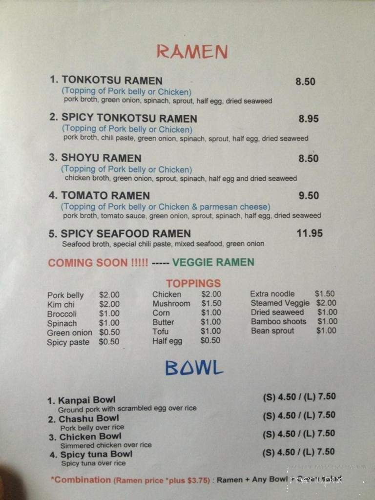 Kanpai Ramen - Glendale, CA menu_pic