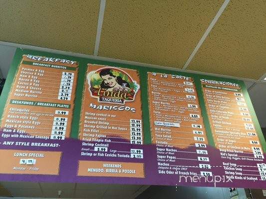 Linda Taqueria - Gonzales, CA menu_pic