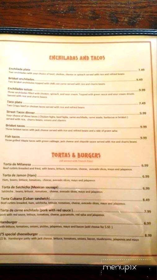 JJ's Mexican Food - Granbury, TX menu_pic