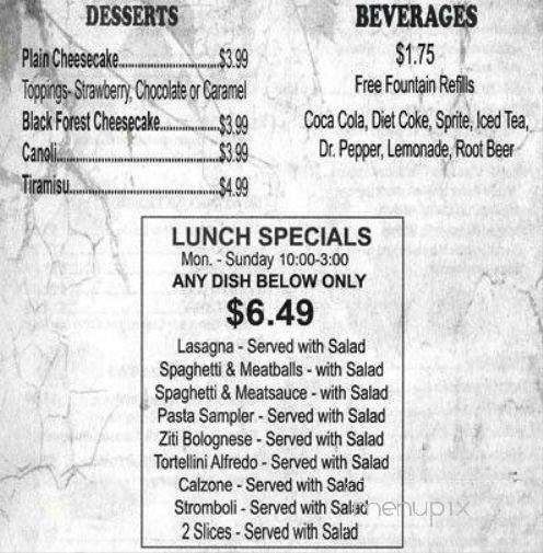 Tuscany's Pasta & Pizza - Grand Prairie, TX menu_pic