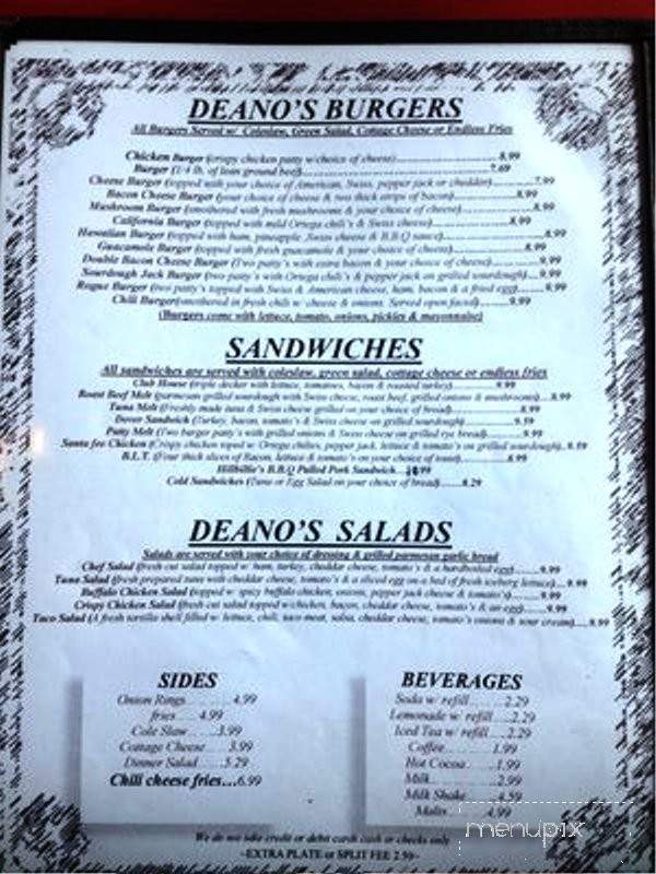 Deano's Diner - Grants Pass, OR menu_pic