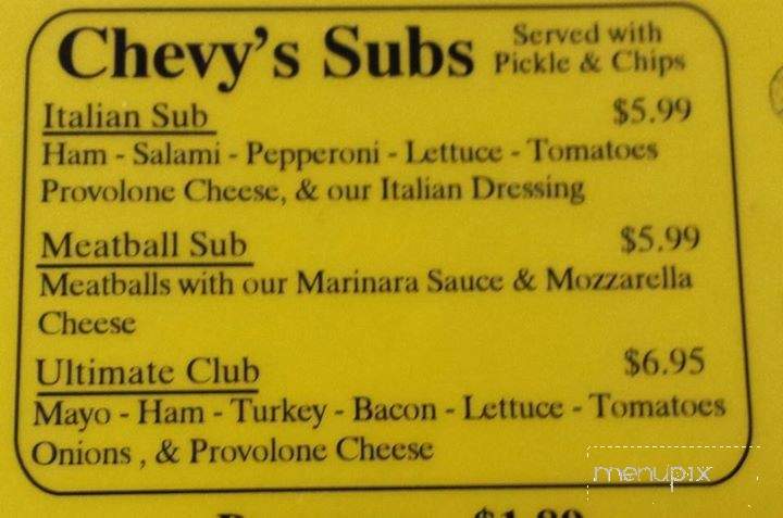 Chevy's Pizza - Gray, GA menu_pic