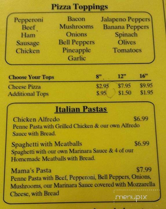 Chevy's Pizza - Gray, GA menu_pic