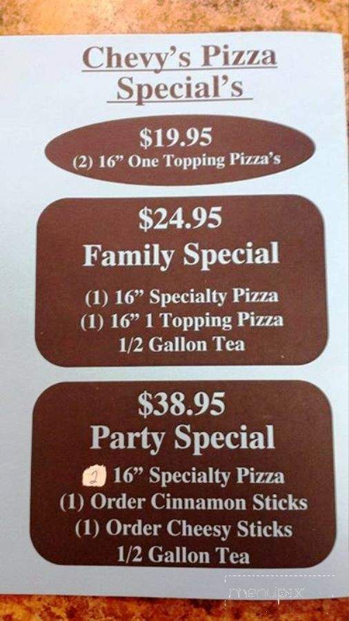 Chevy's Pizza - Gray, GA menu_pic