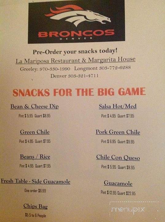 La Mariposa Restaurant - Greeley, CO menu_pic