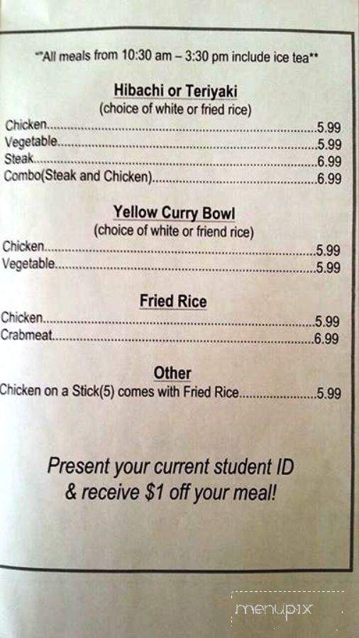 Ninja Express - Greensboro, NC menu_pic