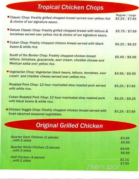 Tropical Grille - Greenville, SC menu_pic