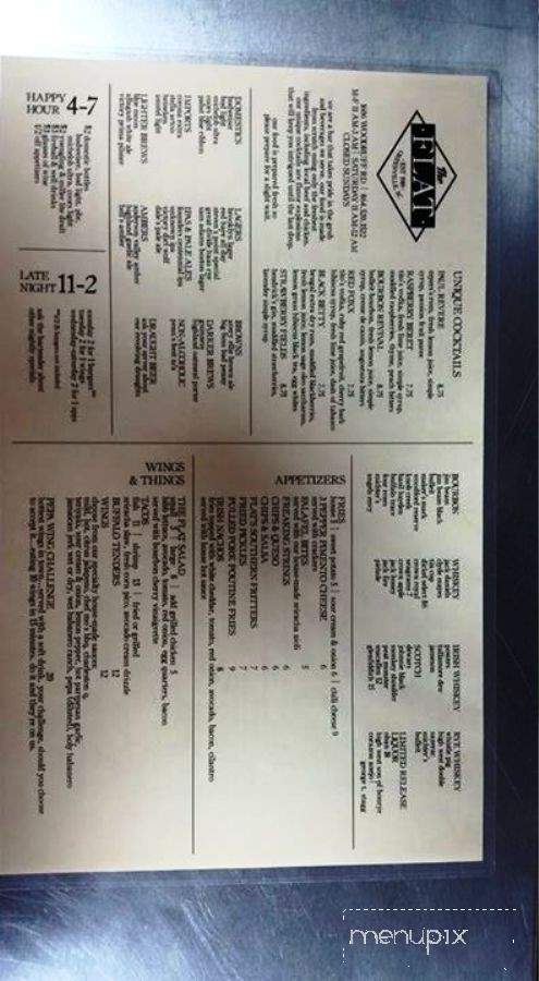 Flat - Greenville, SC menu_pic