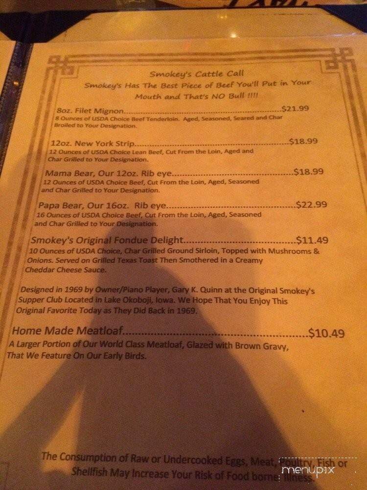 Smokey's Supper Club - Haines City, FL menu_pic