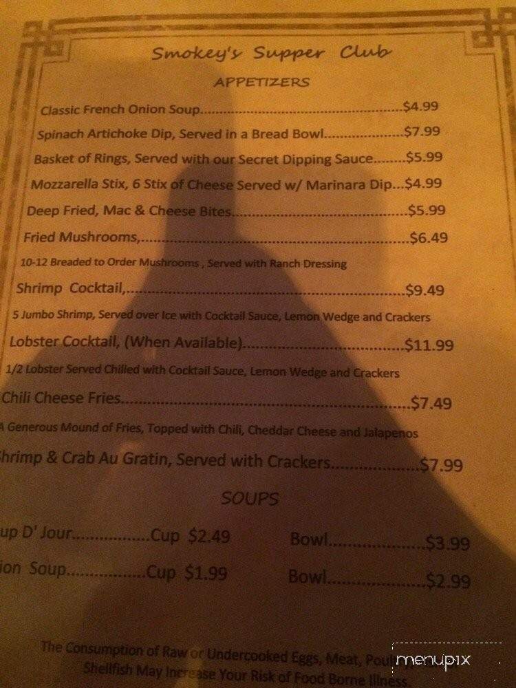Smokey's Supper Club - Haines City, FL menu_pic