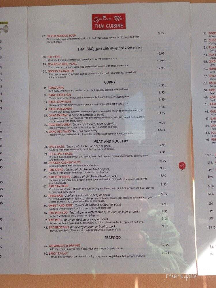 Spice Me Thai Cuisine - Half Moon Bay, CA menu_pic
