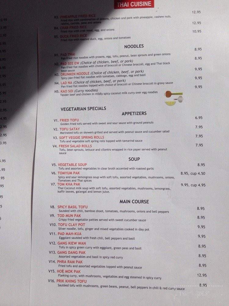 Spice Me Thai Cuisine - Half Moon Bay, CA menu_pic