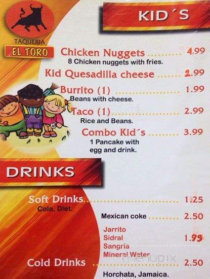 Taqueria El Toro - Haltom City, TX menu_pic