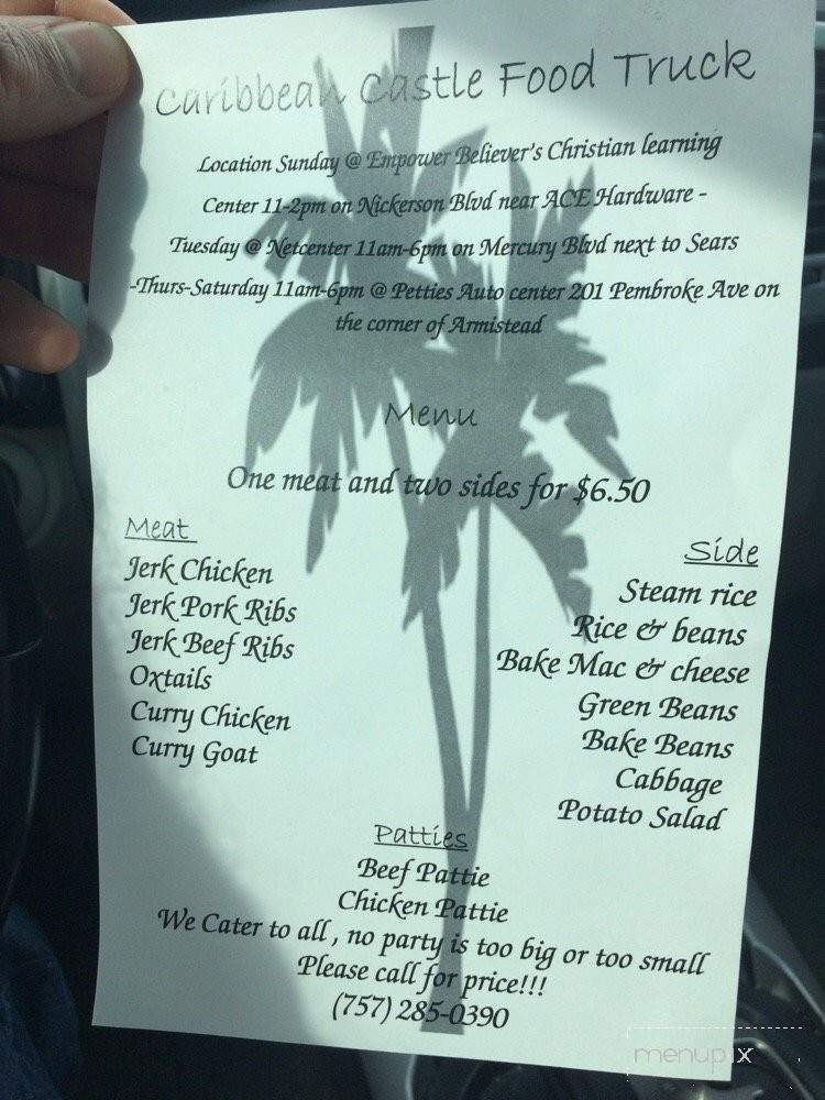Caribbean Castle - Hampton, VA menu_pic