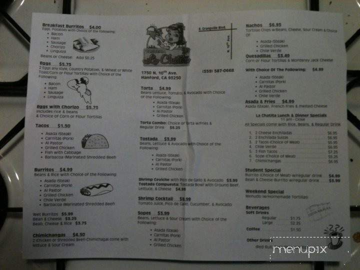 /380337682/Taqueria-la-Chatita-Menu-Hanford-CA - Hanford, CA