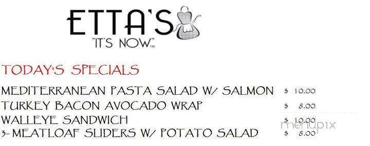 Etta's - Harbor Springs, MI menu_pic